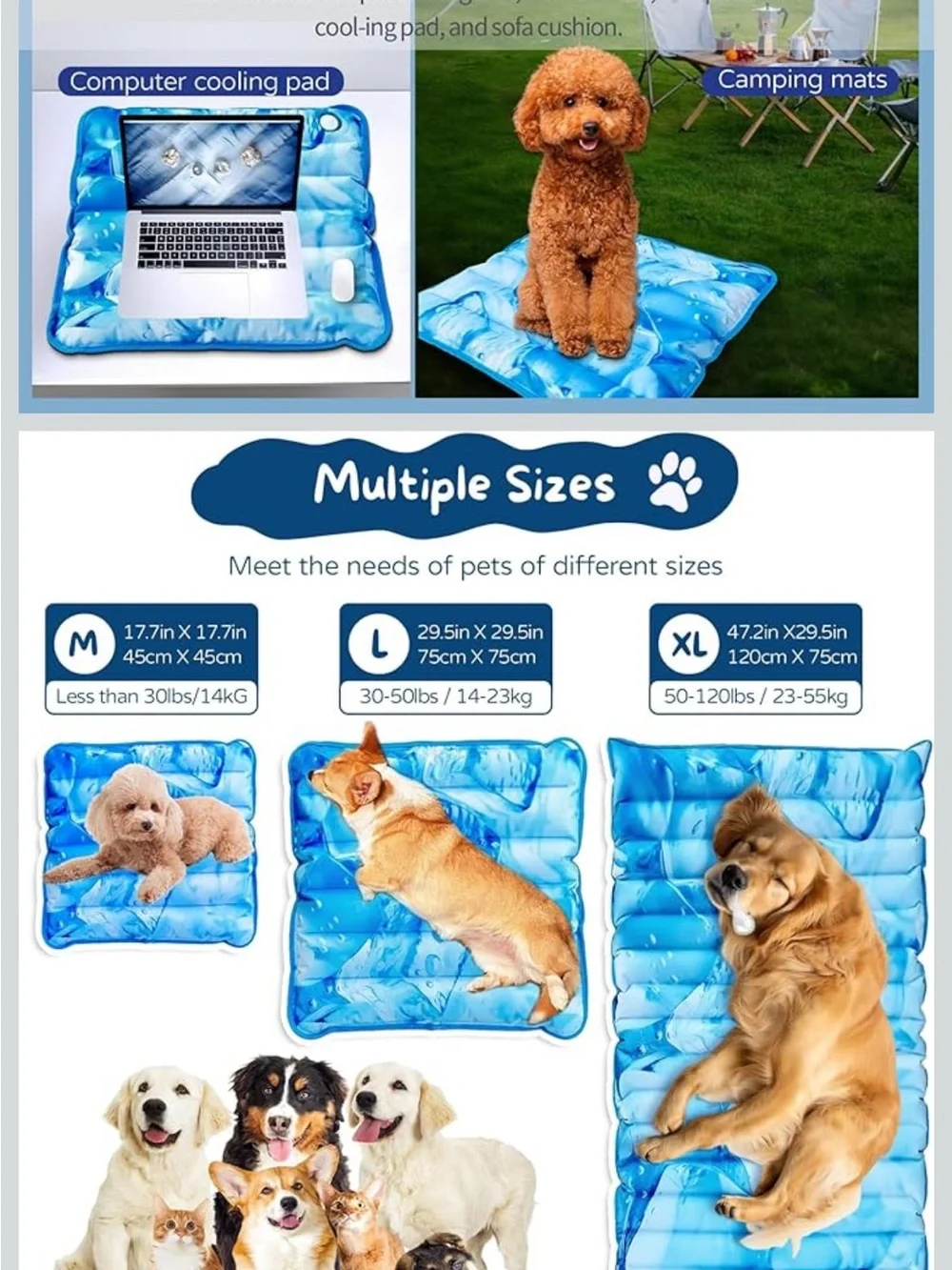 Cooling Pet Mat for Dogs - Blue